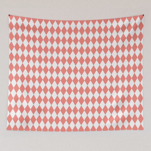 Item preview, Coral Pink and White Diamond Pattern designed and sold by BleuSky.