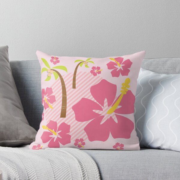 Item preview, Pink Tropical Coconut Tree and Hawaiian Hibiscus Flower  designed and sold by Ariana Dagan.
