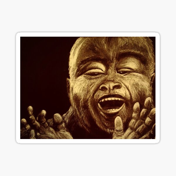 Joyful Sasquatch Child Sticker