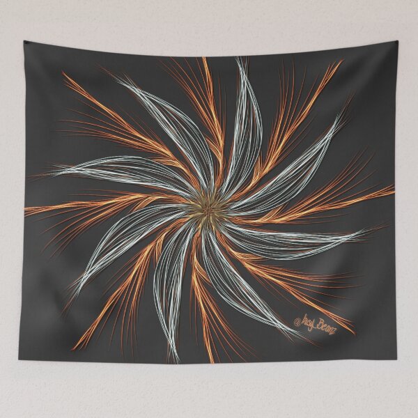 Item preview, Masculine Metallics form this wispy feathery flower design at nightfall  designed and sold by busyBeanz.
