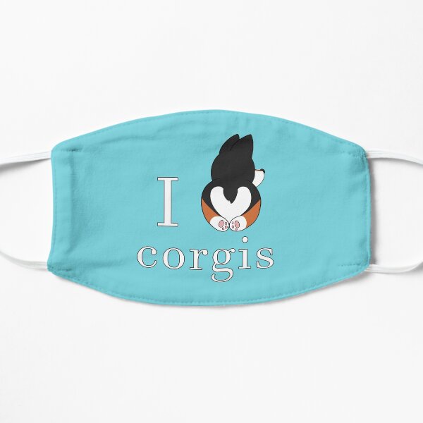 I Heart Tricolor Corgis Mask
