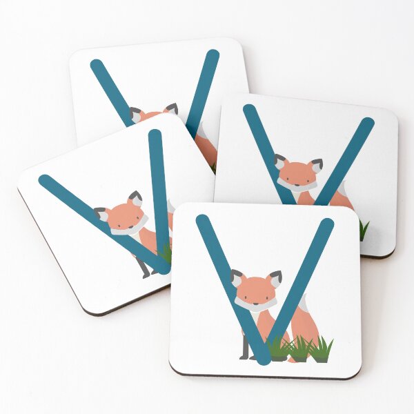 Item preview, Personalized Woodland FOX Initial V designed and sold by TheFamilyVan.