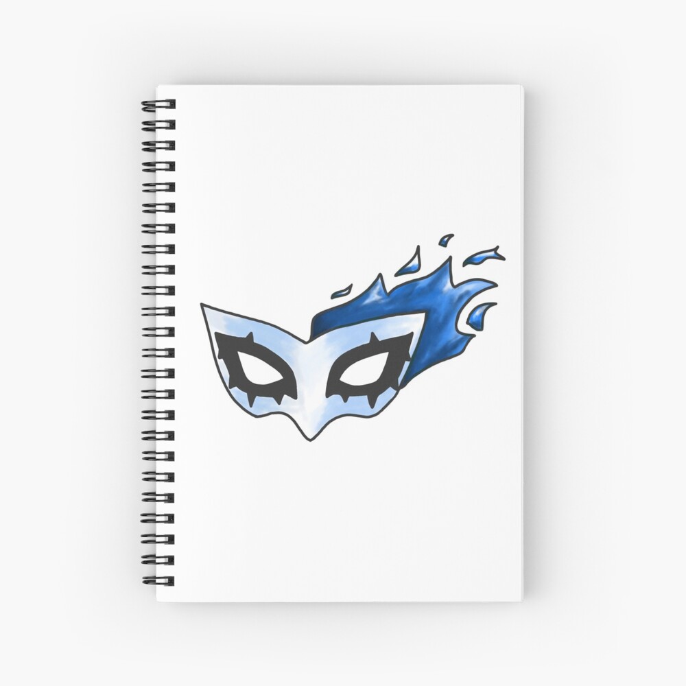 Flaming Mask Persona 5 Blue Flames Spiral Notebook By Kimbocow Redbubble