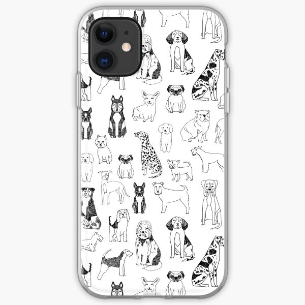 Dogs Dogs Dogs - White background iPhone Soft Case