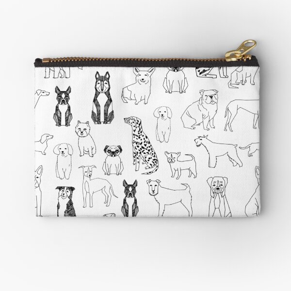 Dogs Dogs Dogs - White background Zipper Pouch
