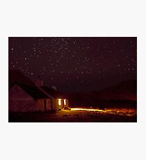 Stargazing at Black Rock Cottage, Glencoe, Scotland Photographic Print