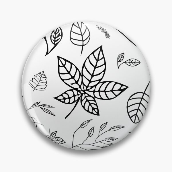Item preview, Black and White Leaf Doodle Pattern designed and sold by Greengate Images.