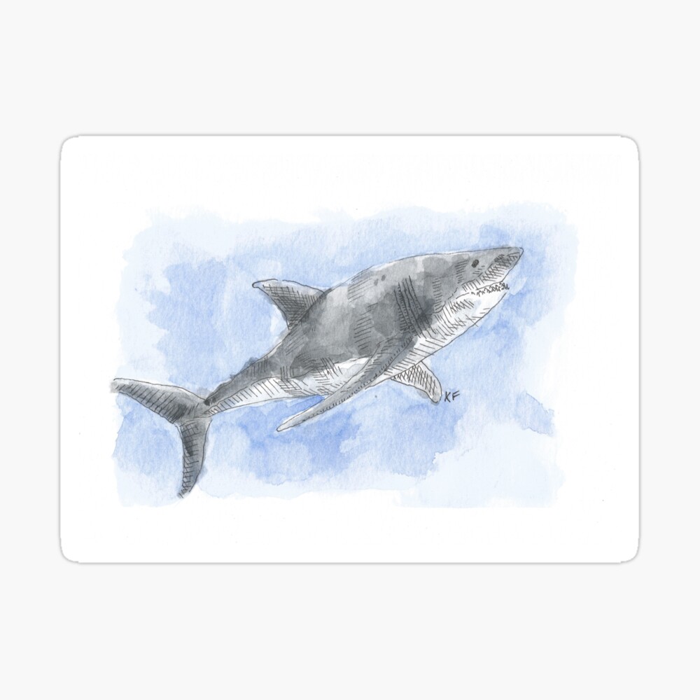 Shark Backpack - Original Shark Watercolor Art
