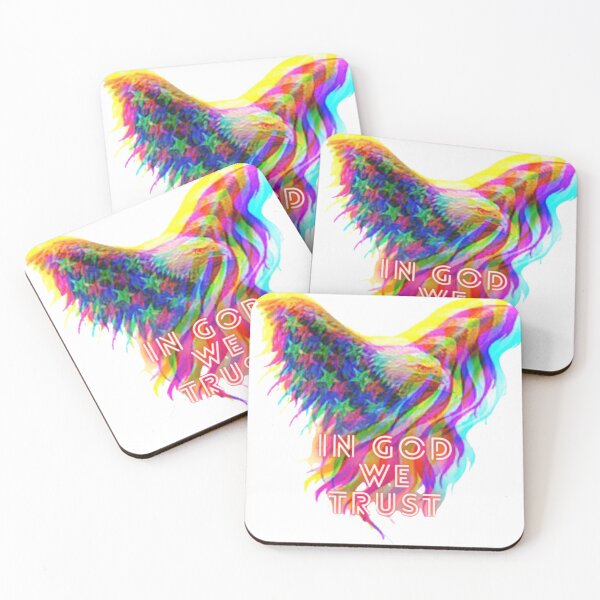 Item preview, Neon Glitch Eagle American Patriotic In God We Trust Design designed and sold by TheHappyK.