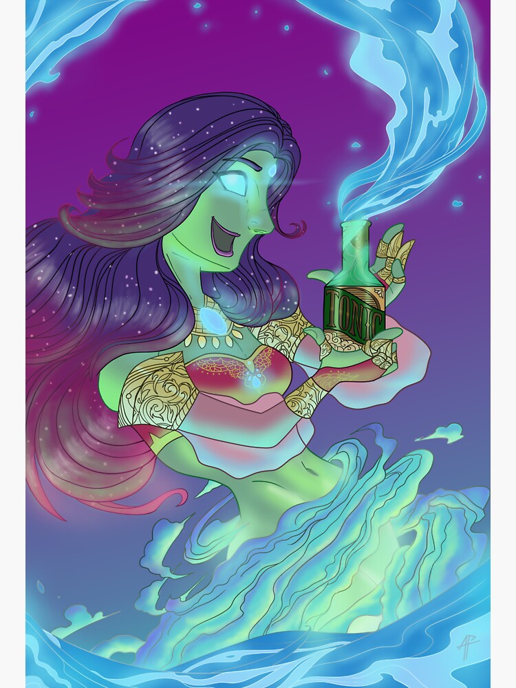 Thumbnail 3 of 3, Sticker, Djinn & Tonic designed and sold by itsmidnight.
