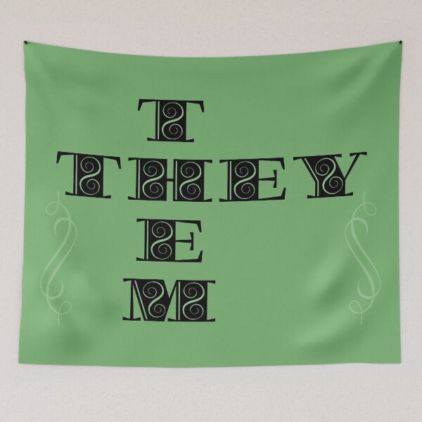 Item preview, Pronouns they them black green designed and sold by GrammarDance.