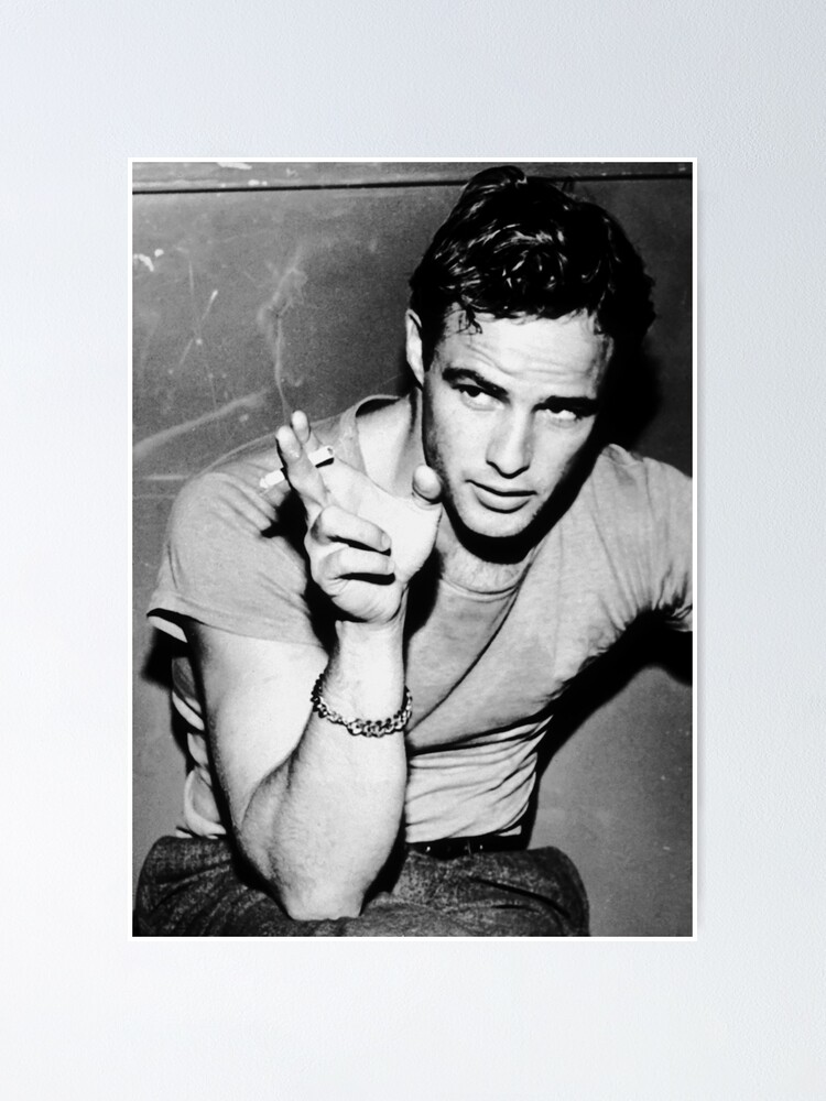 Vintage A4 Photo Wall Art Print of 1950 Movie Star Legend Marlon Brando Re-print 