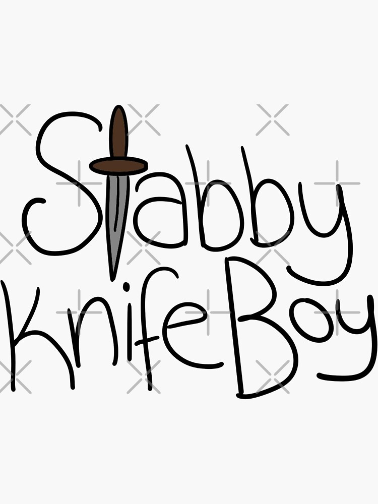 Thumbnail 3 of 3, Sticker, Stabby Knife Boy designed and sold by amarajlynn.