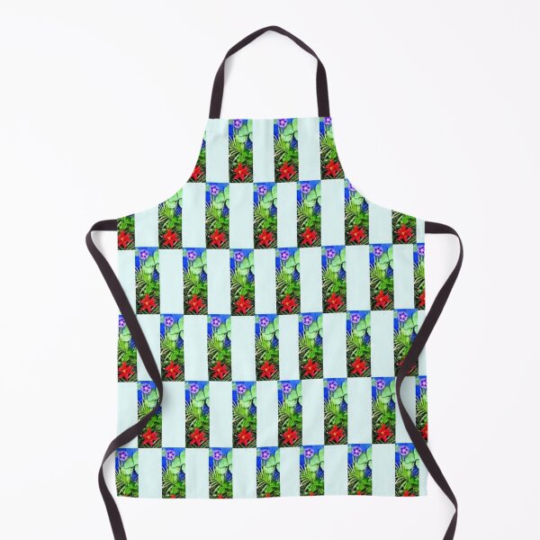 Item preview, EXPLOSION 11 flowers leaves lily star ipomée palm phoenix background blue green red nature designed and sold by dragonemma.