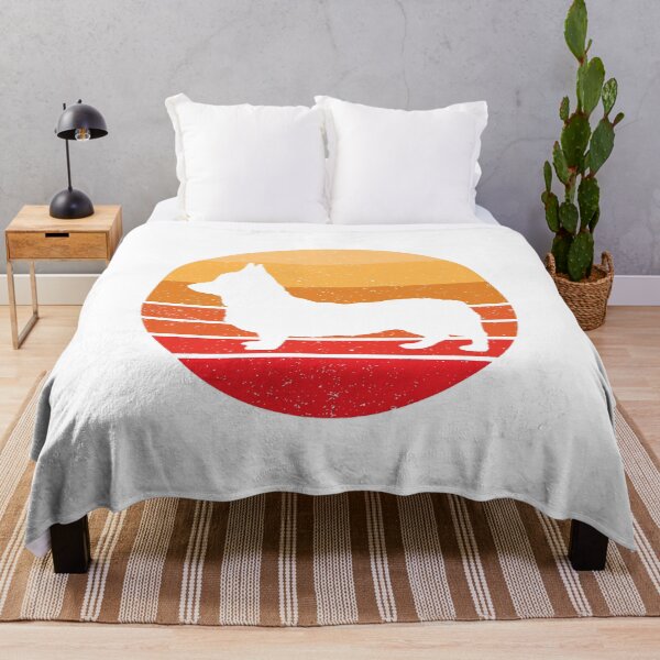 Item preview, Retro Corgi Dog Vintage Silhouette Distressed Sun designed and sold by EstelleStar.