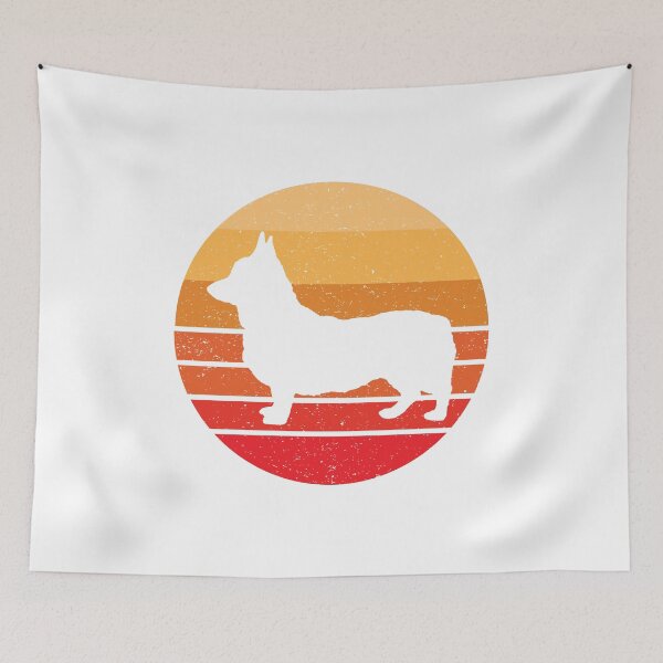 Item preview, Retro Corgi Dog Vintage Silhouette Distressed Sun designed and sold by EstelleStar.