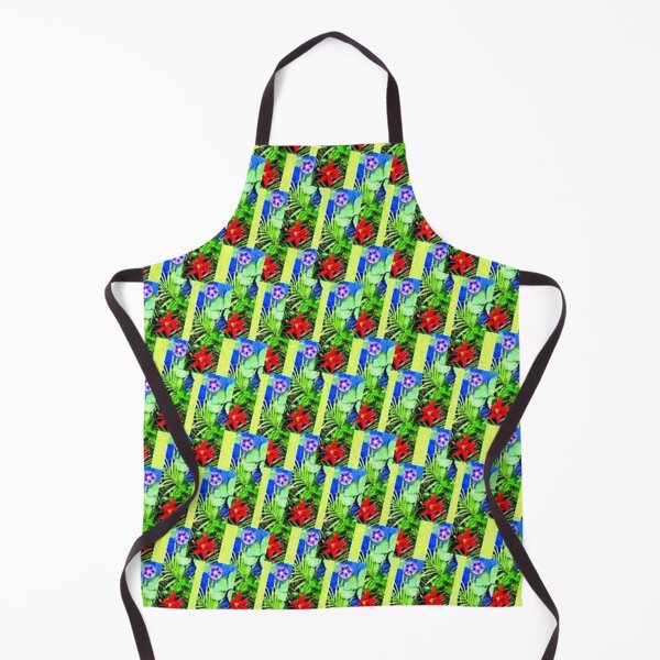 Item preview, EXPLOSION 12 flowers leaves lily star ipomée palm phoenix background blue green red nature designed and sold by dragonemma.