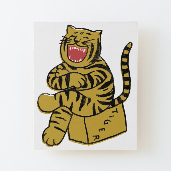 Happy Tiger Lámina montada de madera
