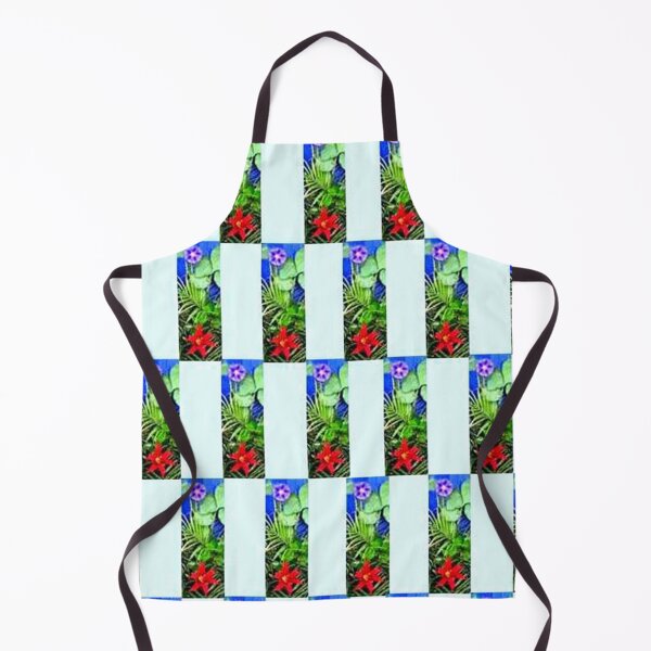 Item preview, EXPLOSION 10 flowers leaves lily star ipomée palm phoenix background blue green red nature designed and sold by dragonemma.