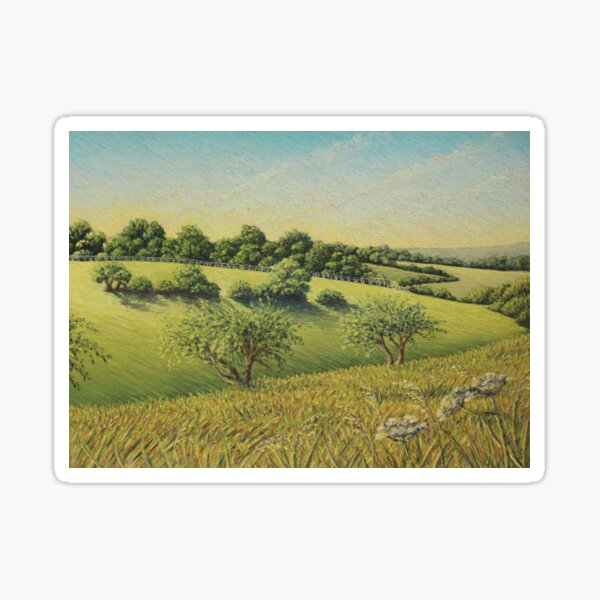 Early Evening Sun, Epsom Downs, Surrey Sticker