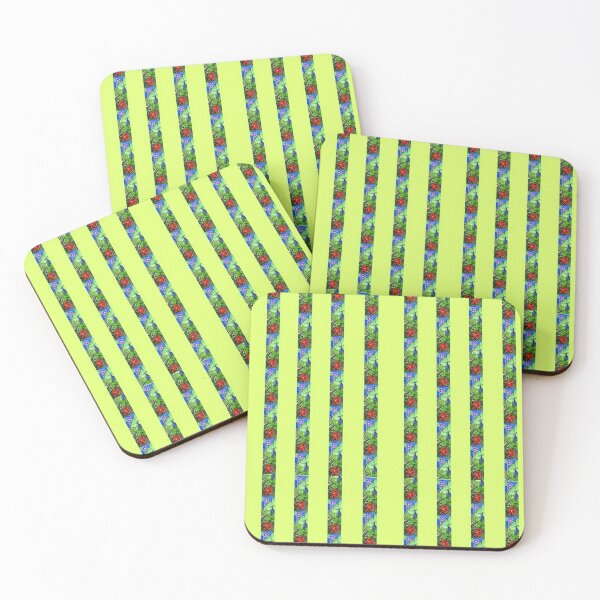 Item preview, EXPLOSION 9 flowers leaves lily star ipomée palm phoenix background blue green red nature designed and sold by dragonemma.