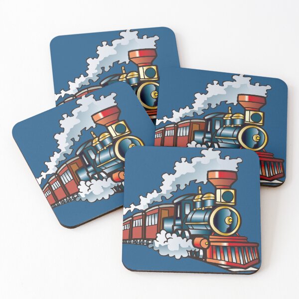 Item preview, Train on Blue designed and sold by CakeEaterDesign.