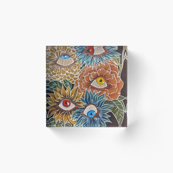 eye flowers Acrylic Block