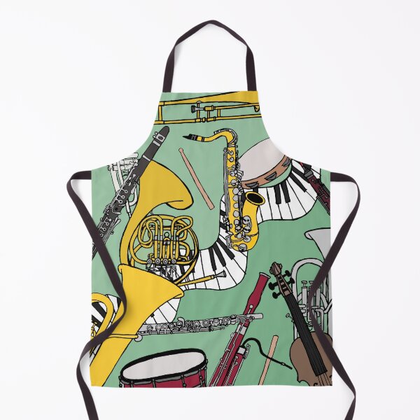 Item preview, Solid Green Musical Instrument Collage designed and sold by bumblebeebri9.
