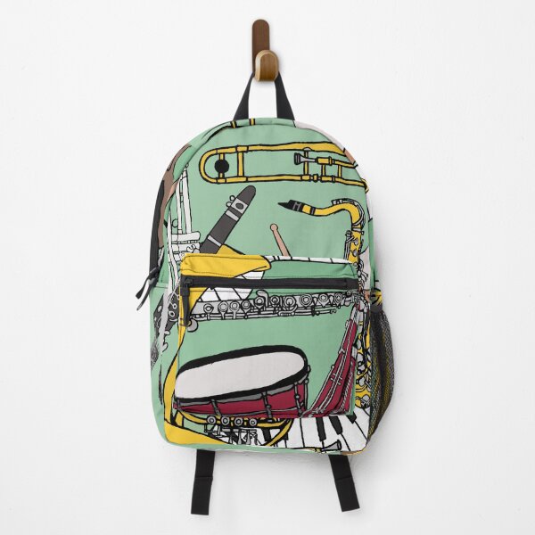 Item preview, Solid Green Musical Instrument Collage designed and sold by bumblebeebri9.