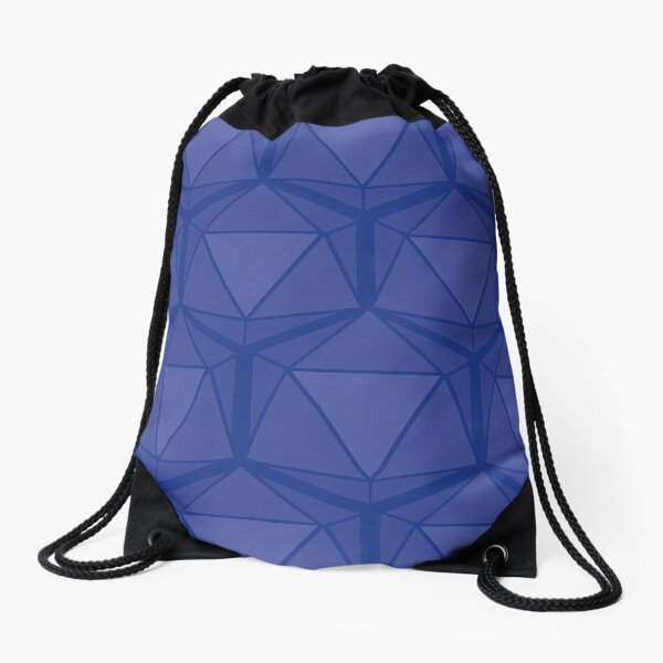 d20 Dice Pattern in Blue Drawstring Bag