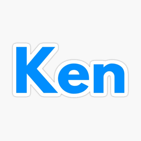 "Ken blue name text design" Sticker for Sale by alexliam1417 Redbubble