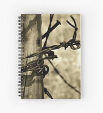 Don't Fence Me In 2 - Barbed wire on post in sepia Spiralblock