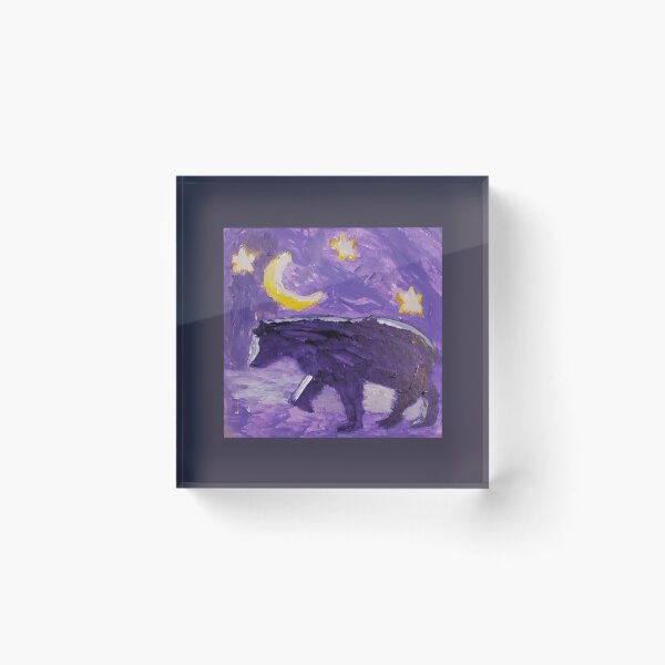 Item preview, Purple Bear acrylic painting by Tabitha Kremesec designed and sold by Tabitha Kremesec.
