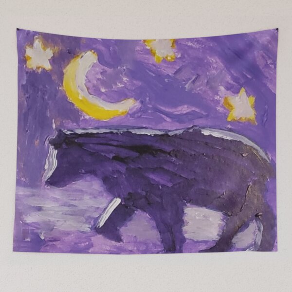 Item preview, Purple Bear acrylic painting by Tabitha Kremesec designed and sold by Tabitha Kremesec.