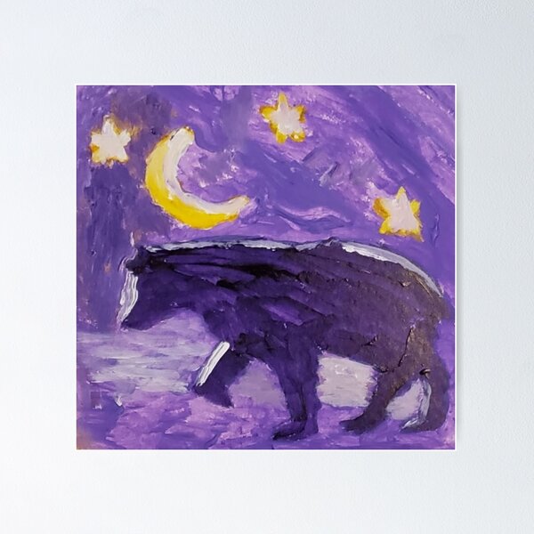 Item preview, Purple Bear acrylic painting by Tabitha Kremesec designed and sold by Tabitha Kremesec.