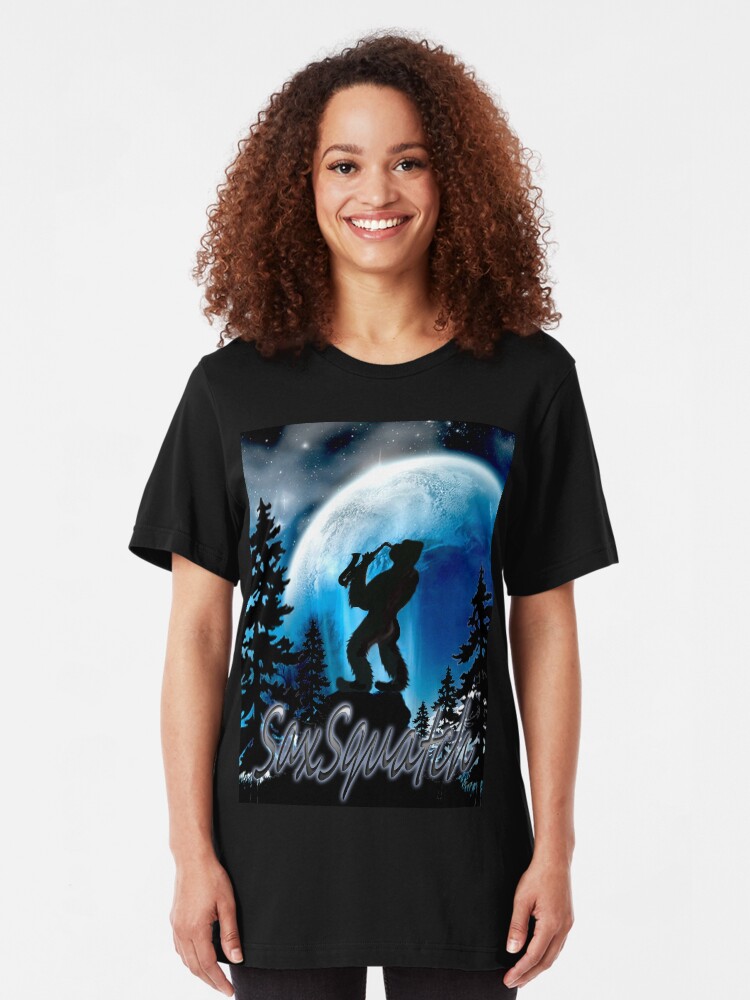 Alternate view of SaxSquatch Slim Fit T-Shirt