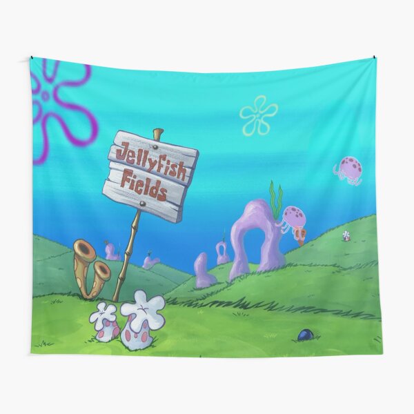 Campos de medusas Fondo de Bob Esponja Tela decorativa