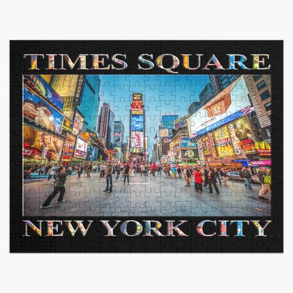 Times Square Sparkle (poster on black) Jigsaw Puzzle