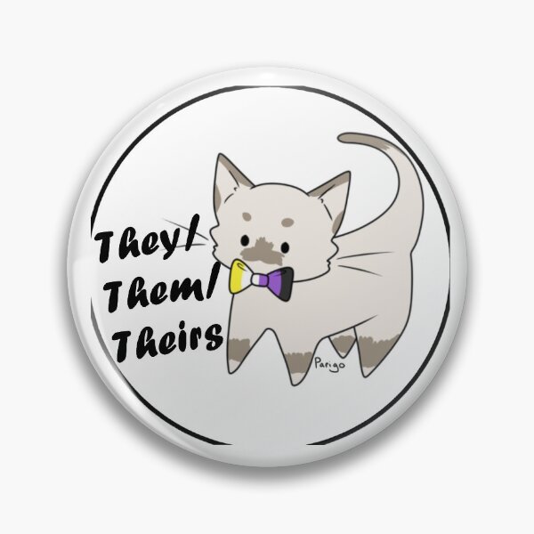 Item preview, They/Them/Theirs Pronouns Kitty (v4) designed and sold by ParigoArts.