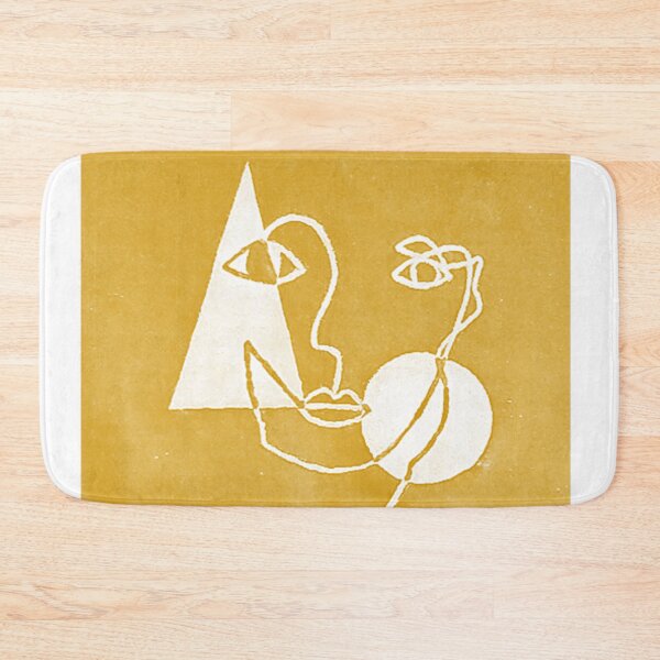 Item preview, Abstract Face w/ Geometric Minimalist Shapes Sketch (Yellow) Available as a Sticker, Print, and Apparel designed and sold by JaidenBirdie.