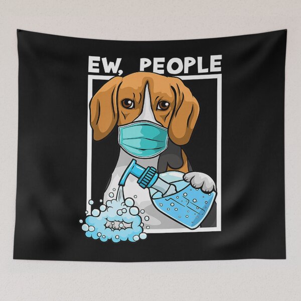 Item preview, Beagle Dog Wearing Facemask Ew People designed and sold by LechaMelikov.