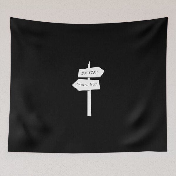 Item preview, 9am to 5pm or Rentier sign white designed and sold by OVMEngemann.
