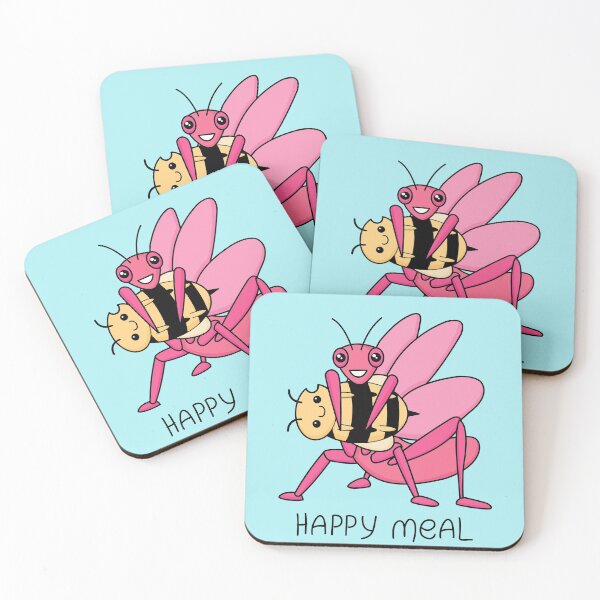 Item preview, Kawaii Happy Meal Insects Pink Orange designed and sold by UroliteArt.