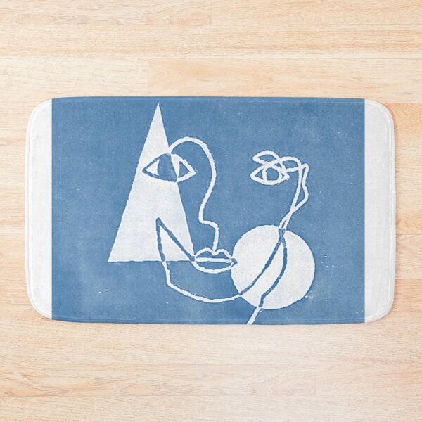 Item preview, Abstract Face w/ Geometric Minimalist Shapes Sketch (Blue) Available as a Sticker, Print, and Apparel designed and sold by JaidenBirdie.