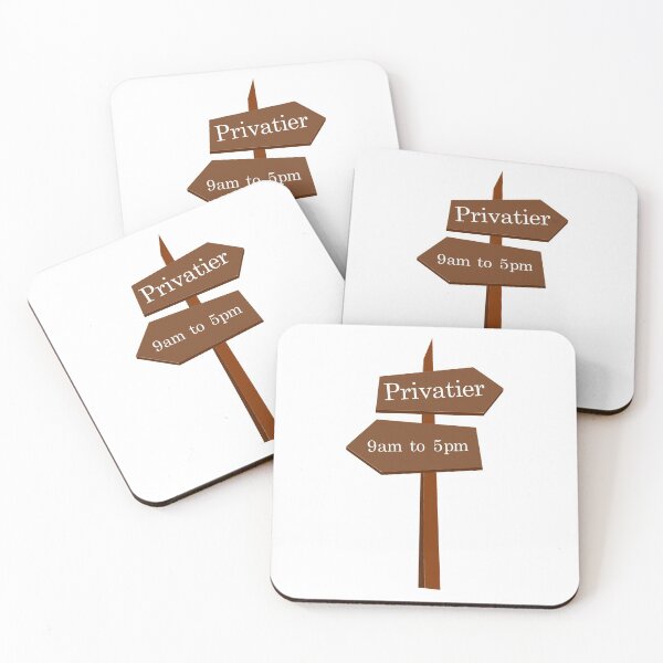 Item preview, 9am to 5pm or Privatier sign brown designed and sold by OVMEngemann.