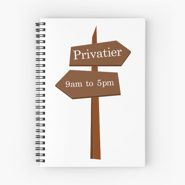 Item preview, 9am to 5pm or Privatier sign brown designed and sold by OVMEngemann.
