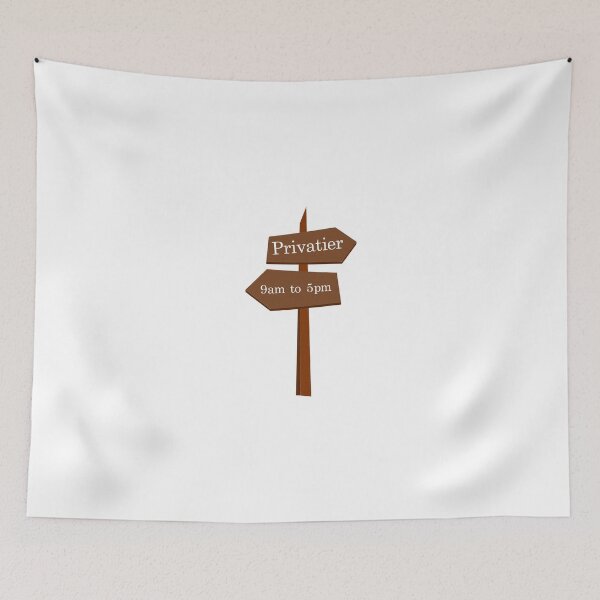 Item preview, 9am to 5pm or Privatier sign brown designed and sold by OVMEngemann.