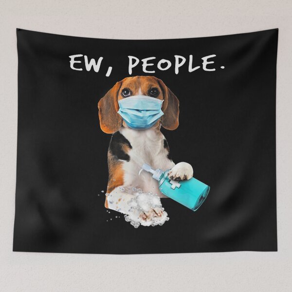 Item preview, Beagle Ew People Dog Wearing A Face Mask designed and sold by LechaMelikov.
