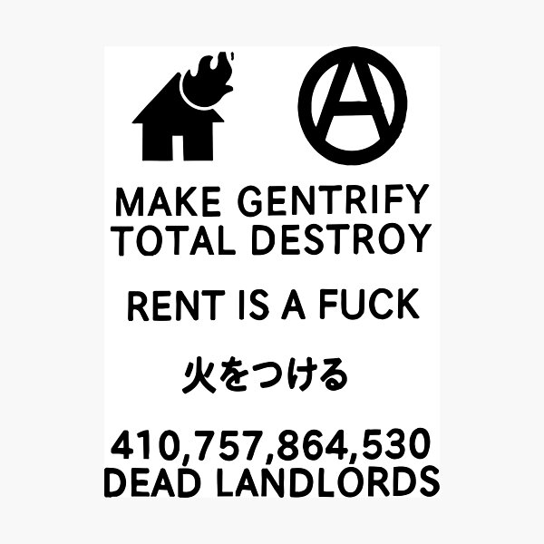 gentrify; rent is a fk meme Photographic Print