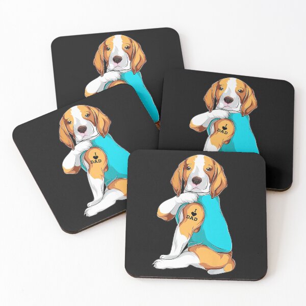 Item preview, Beagle I Love Dad Tattoo Apparel Dog Dad designed and sold by LechaMelikov.